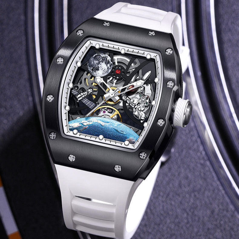 New Luxury Design - Astronaut Series  Mechanical Watch ZW01-White Carbonic