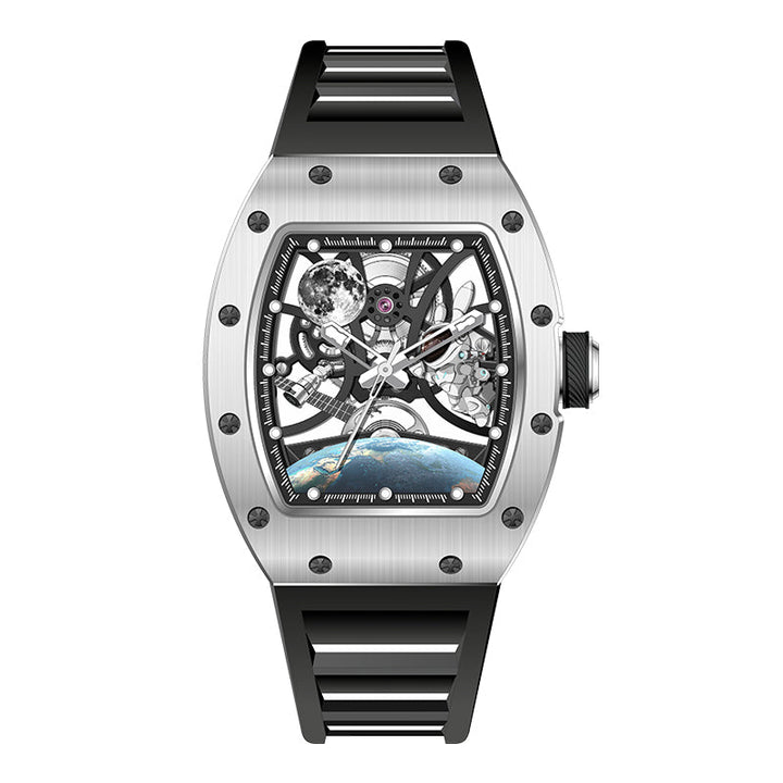 New Luxury Design - Astronaut Series  Mechanical Watch ZW01-White Carbonic