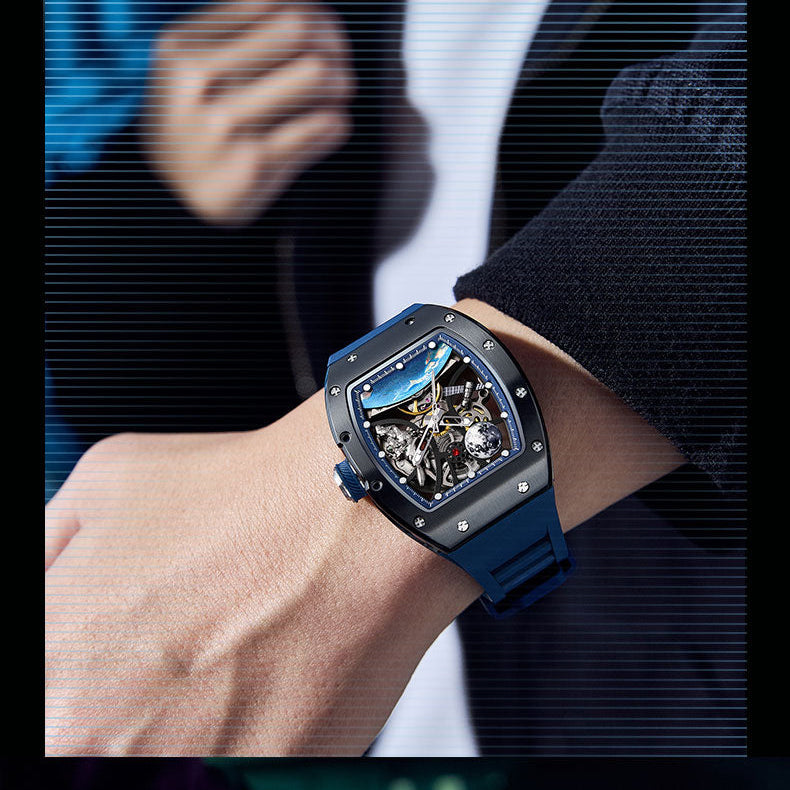 New Luxury Design - Astronaut Series  Mechanical Watch ZW01-White Carbonic