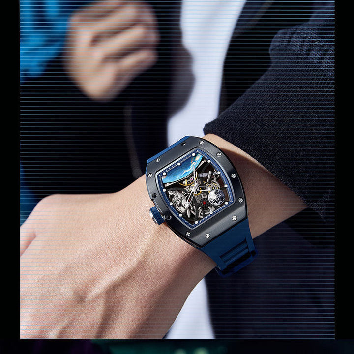 New Luxury Design - Astronaut Series  Mechanical Watch ZW01-White Carbonic