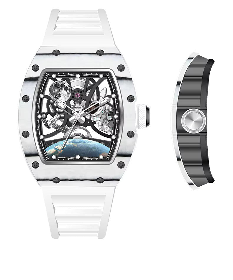 New Luxury Design - Astronaut Series  Mechanical Watch ZW01-White Carbonic