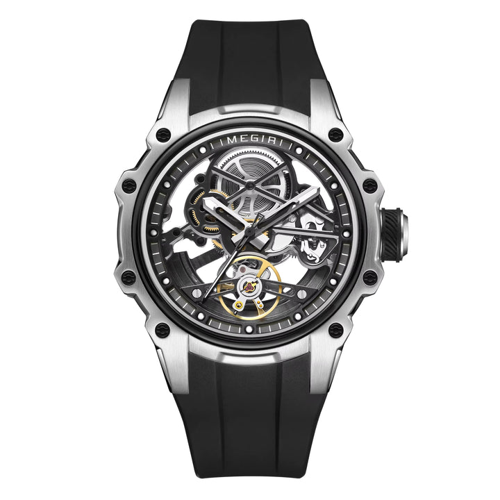 Luxury Hollow Dial Automatic Watches 30M Waterproof Luminous Silicone Strap Men Mechanical Watch H-3