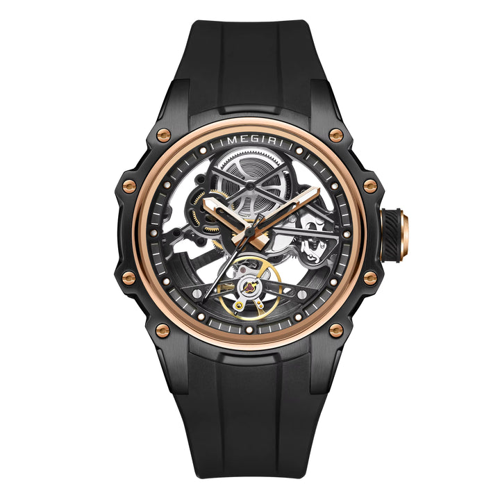 Luxury Hollow Dial Automatic Watches 30M Waterproof Luminous Silicone Strap Men Mechanical Watch H-2
