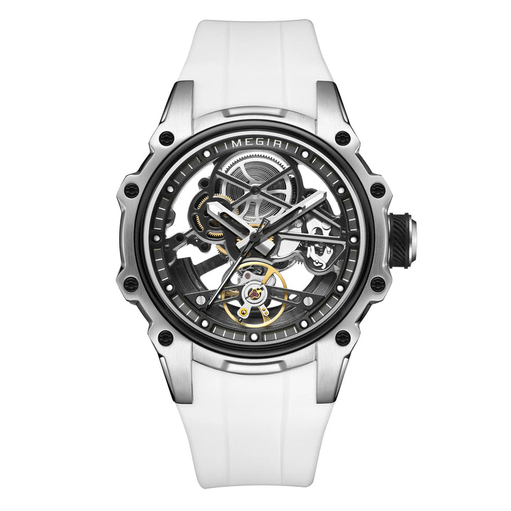 Luxury Hollow Dial Automatic Watches 30M Waterproof Luminous Silicone Strap Men Mechanical Watch H-4
