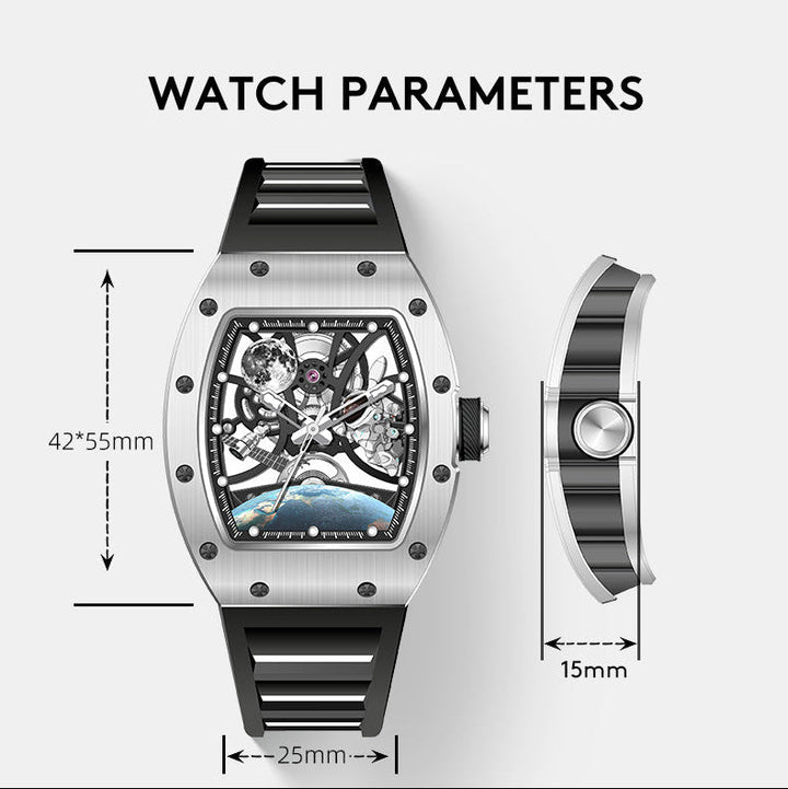 New Luxury Design - Astronaut Series  Mechanical Watch ZW01-White Carbonic