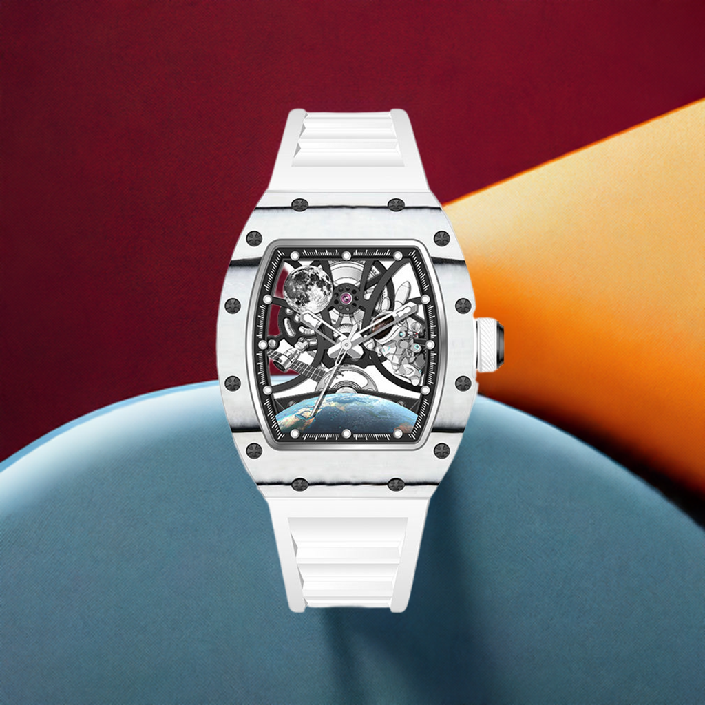 New Luxury Design - Astronaut Series  Mechanical Watch ZW01-White Carbonic