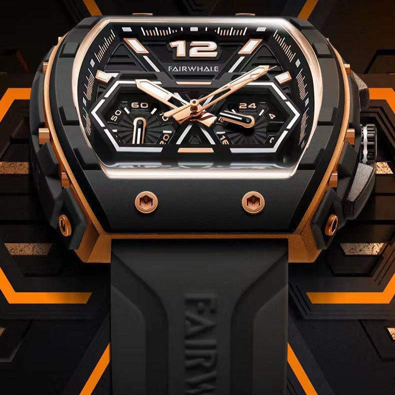 New Luxury Multi-Hand Chronograph Rubber Strap Waterproof Watch - Zavion Watches Store