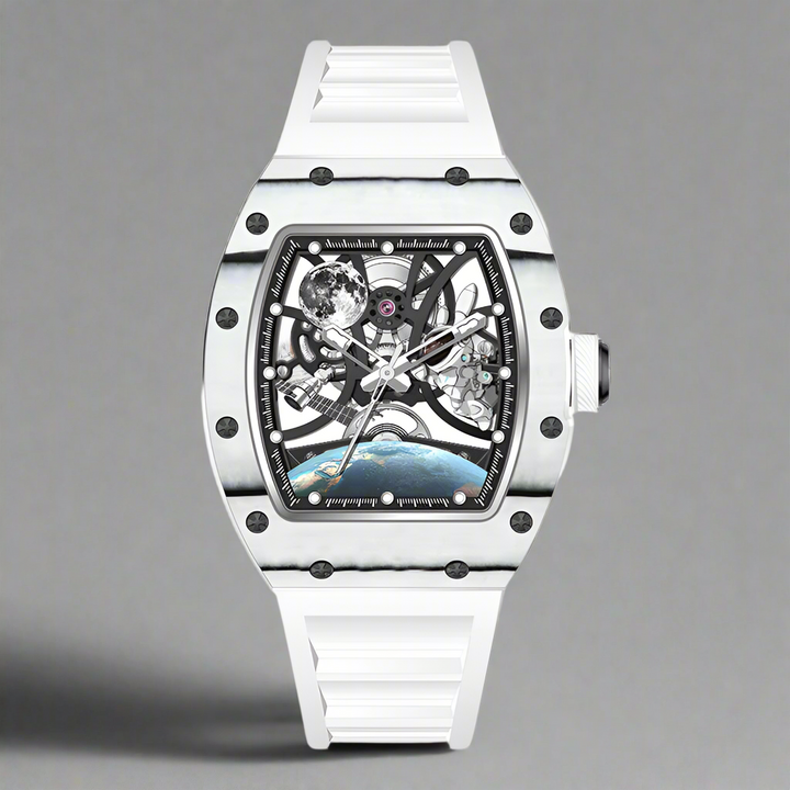 New Luxury Design - Astronaut Series  Mechanical Watch ZW01-White Carbonic